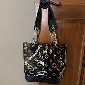 New Designer Inspired Black PVC bag